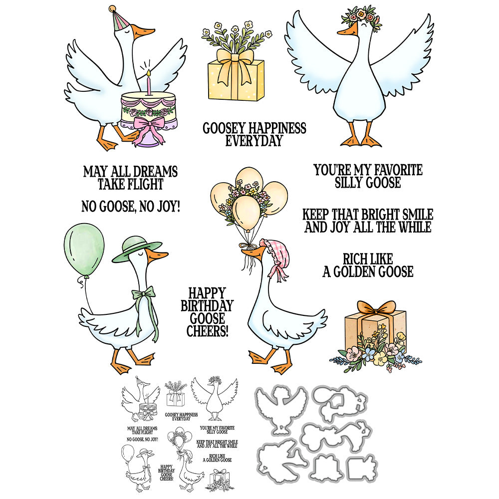 Birthday Geese Dies & Stamps Set