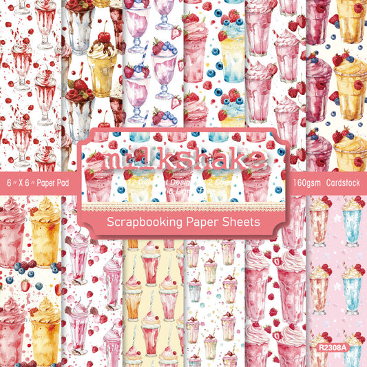 24PCS 6" Milkshake Scrapbook Paper & Cardstock