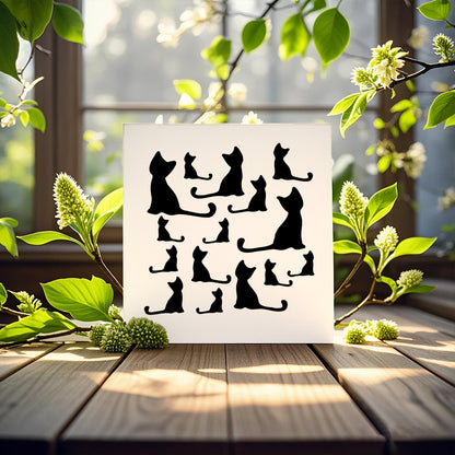 Kitten Pattern DIY Painting Hollow Stencil