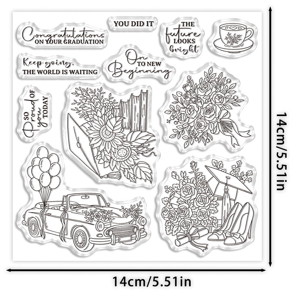 Graduation Wishes Clear Stamps