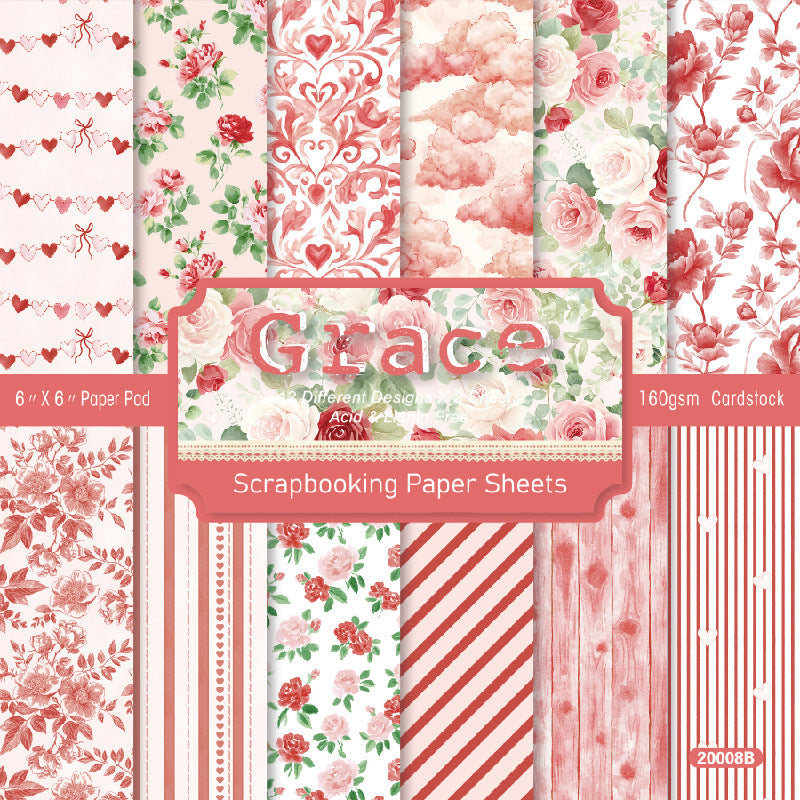 24PCS 6" Grace Scrapbook Paper & Cardstock