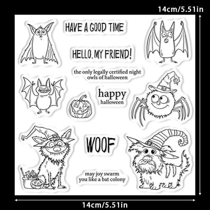 Halloween Bat Puppy Dies & Stamps Set