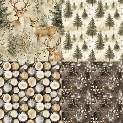 24PCS 6" Forest Scrapbook Paper & Cardstock