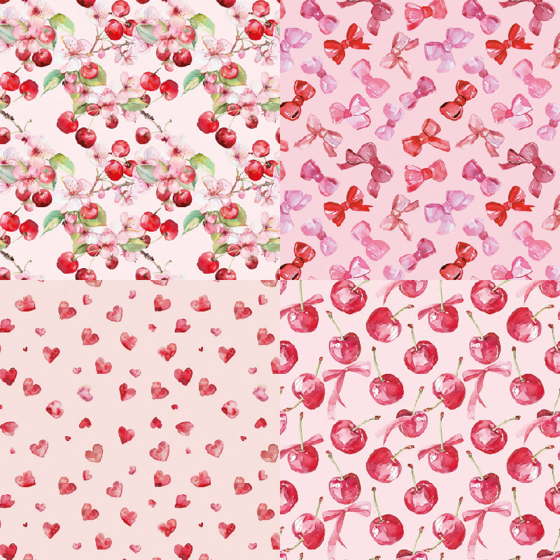 24PCS 6" Cherry Scrapbook Paper & Cardstock