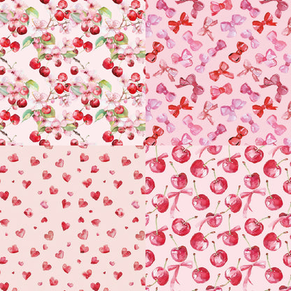 24PCS 6" Cherry Scrapbook Paper & Cardstock