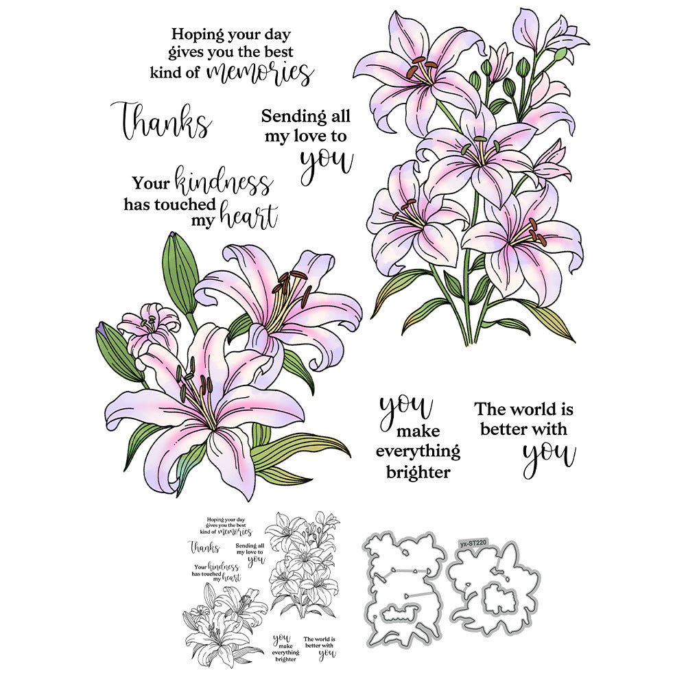 Beautiful Lily Dies & Stamps Set