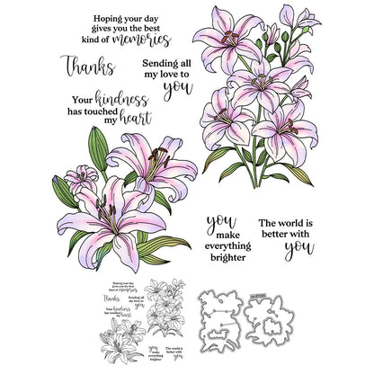 Beautiful Lily Dies & Stamps Set