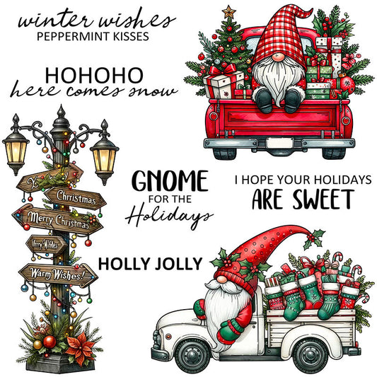 Christmas Gnome Car Dies & Stamps Set