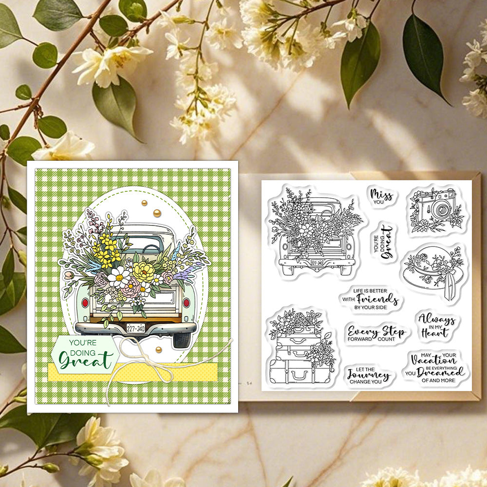 Flowers and Travel Clear Stamps