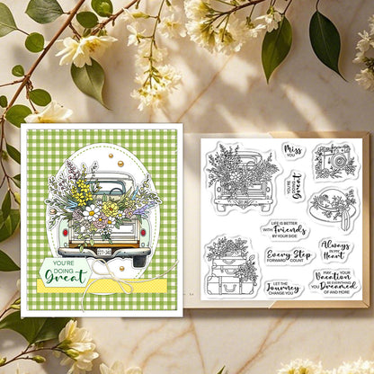 Flowers and Travel Clear Stamps