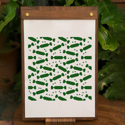 2 PCS Candy Pattern DIY Painting Hollow Stencil