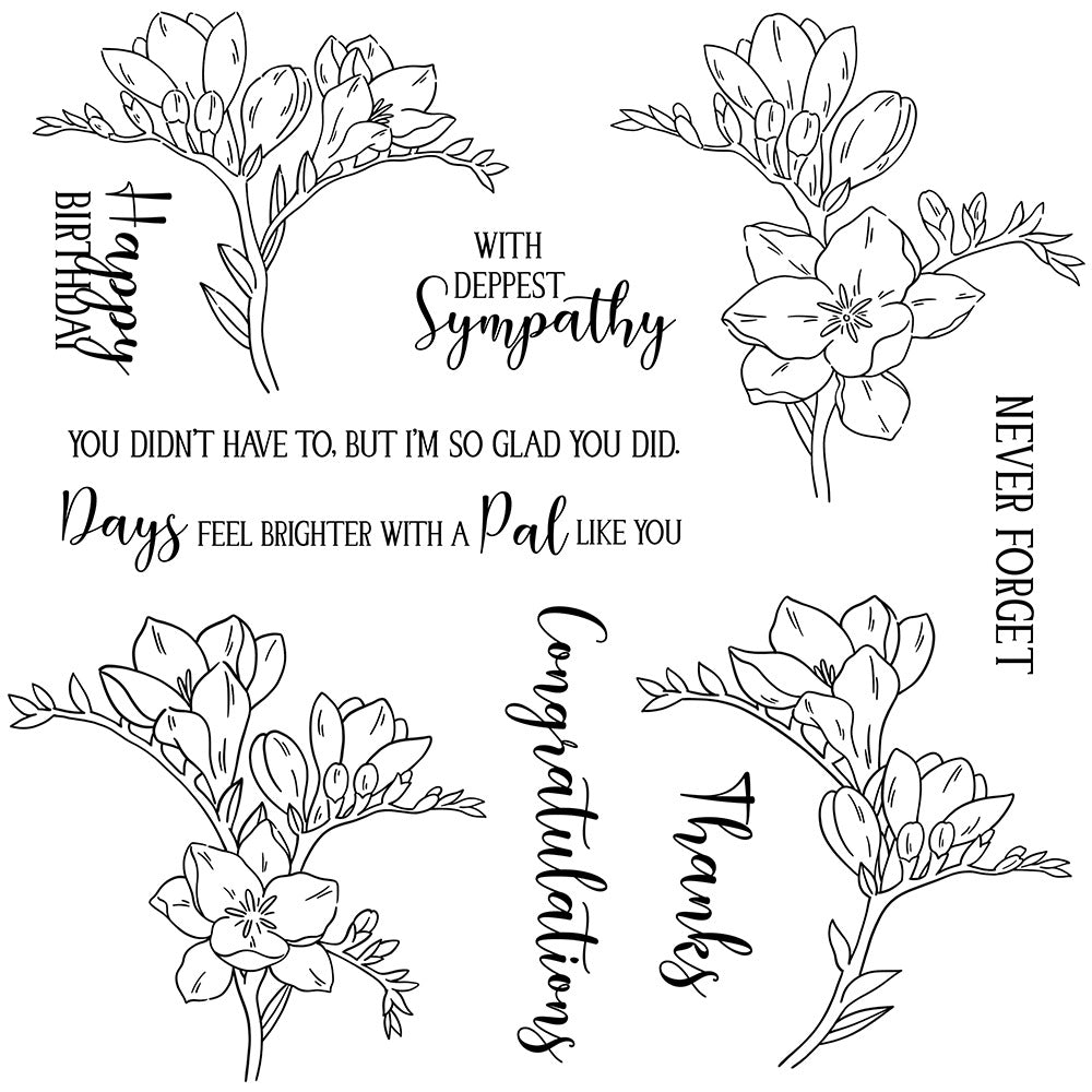 Pretty Freesia Dies & Stamps Set