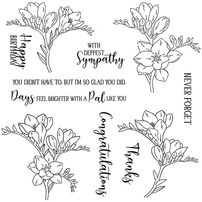 Pretty Freesia Dies & Stamps Set