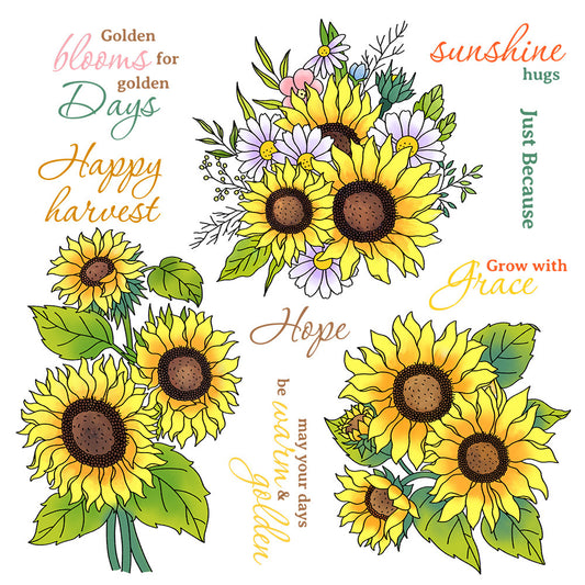Beautiful Sunflower Dies & Stamps Set