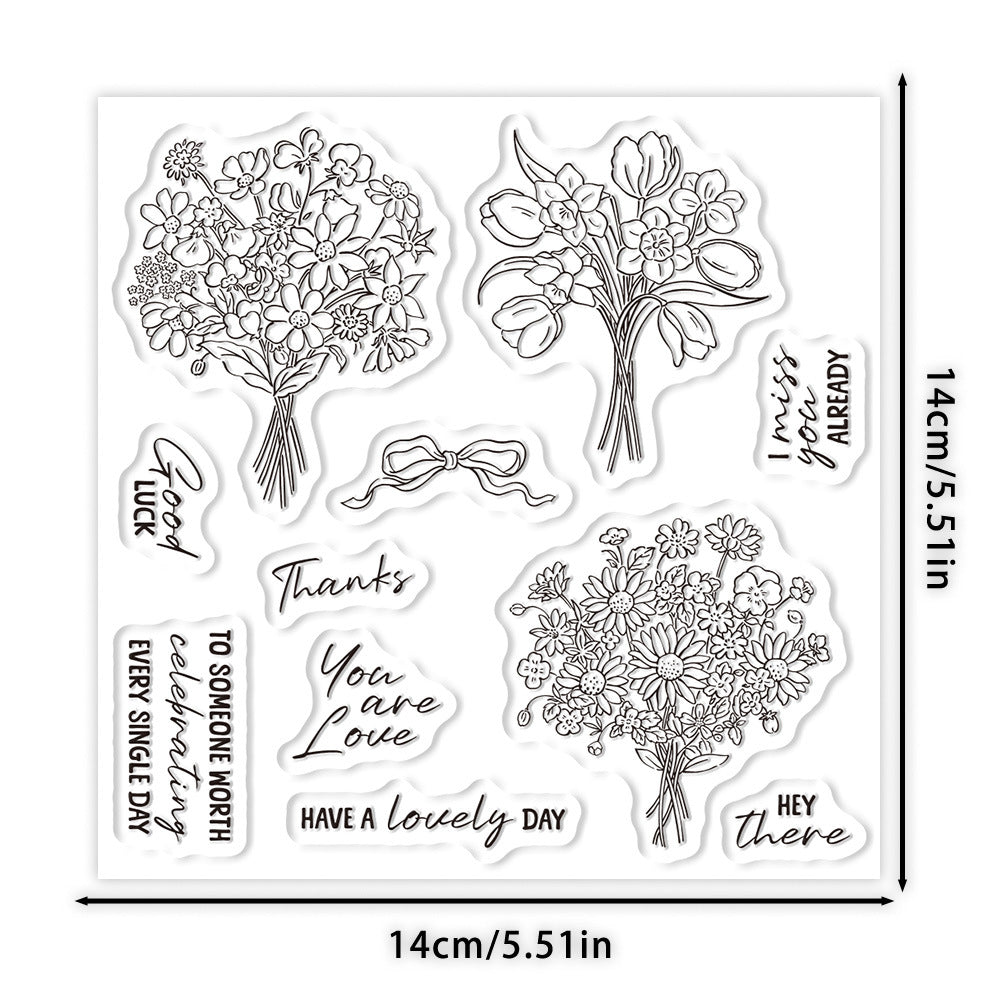Three Bouquets Clear Stamps