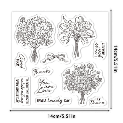 Three Bouquets Clear Stamps