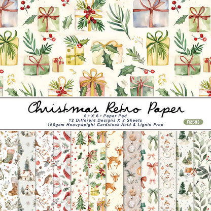 24PCS 6" Christmas Scrapbook Paper & Cardstock