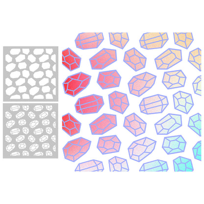 2 PCS Creative Patterns DIY Painting Hollow Stencil