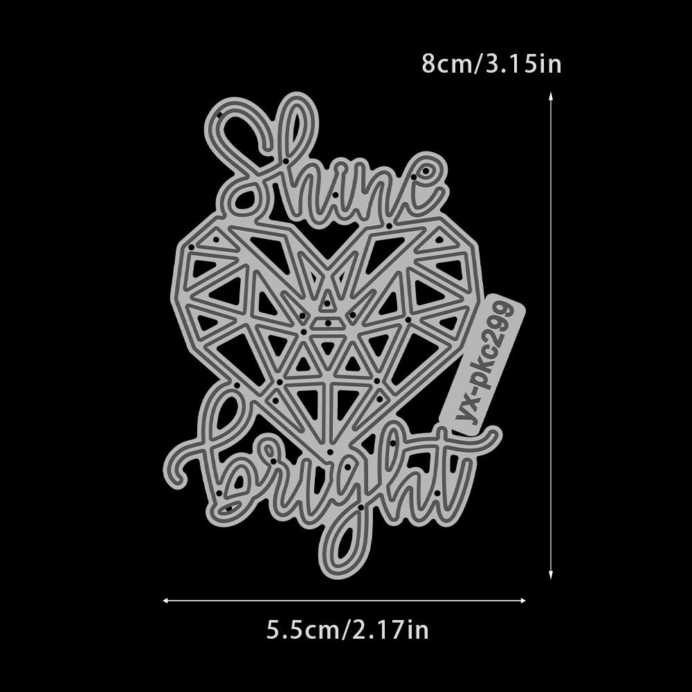 Shine Bright Geometric Heart Metal Cutting Dies