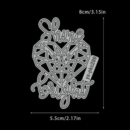 Shine Bright Geometric Heart Metal Cutting Dies