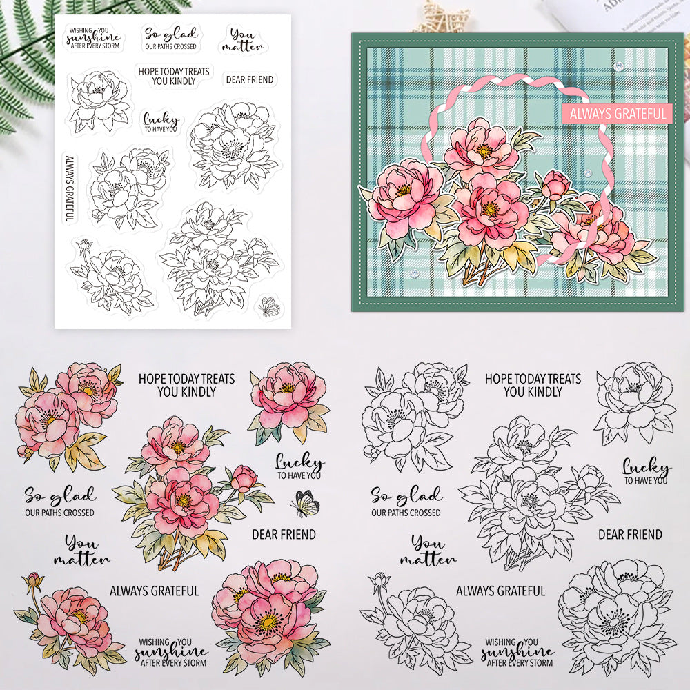 Beautiful Hibiscus Flowers Clear Stamps