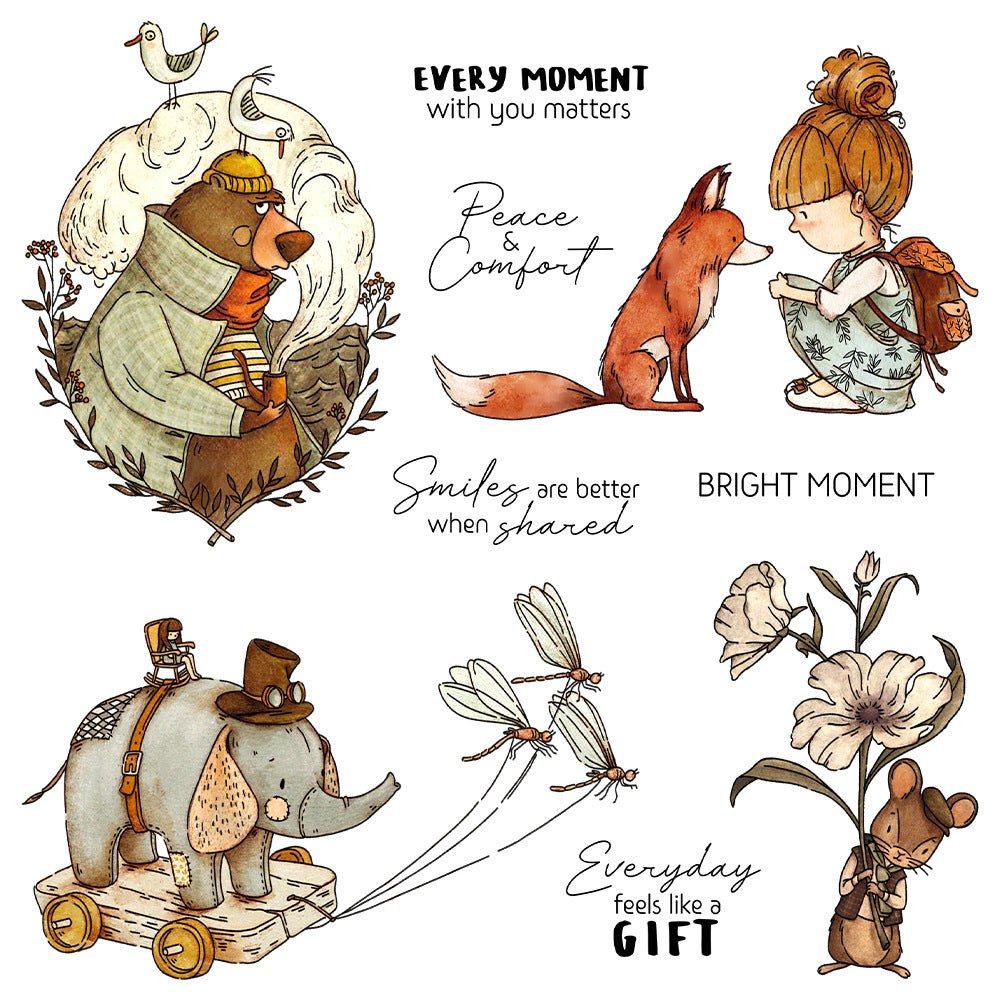 Retro Pattern Clear Stamps