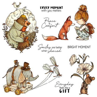 Retro Pattern Clear Stamps