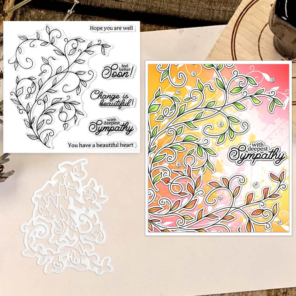 The Dense Willow Branches Dies & Stamps Set