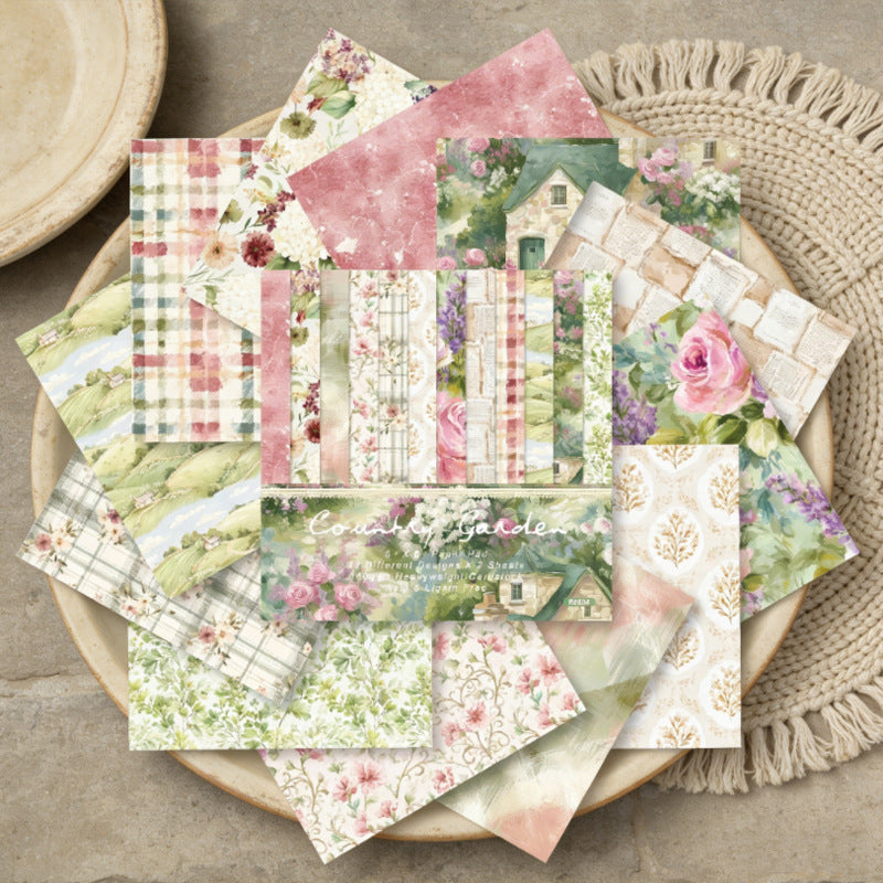 24PCS 6" Country Garden Scrapbook Paper & Cardstock