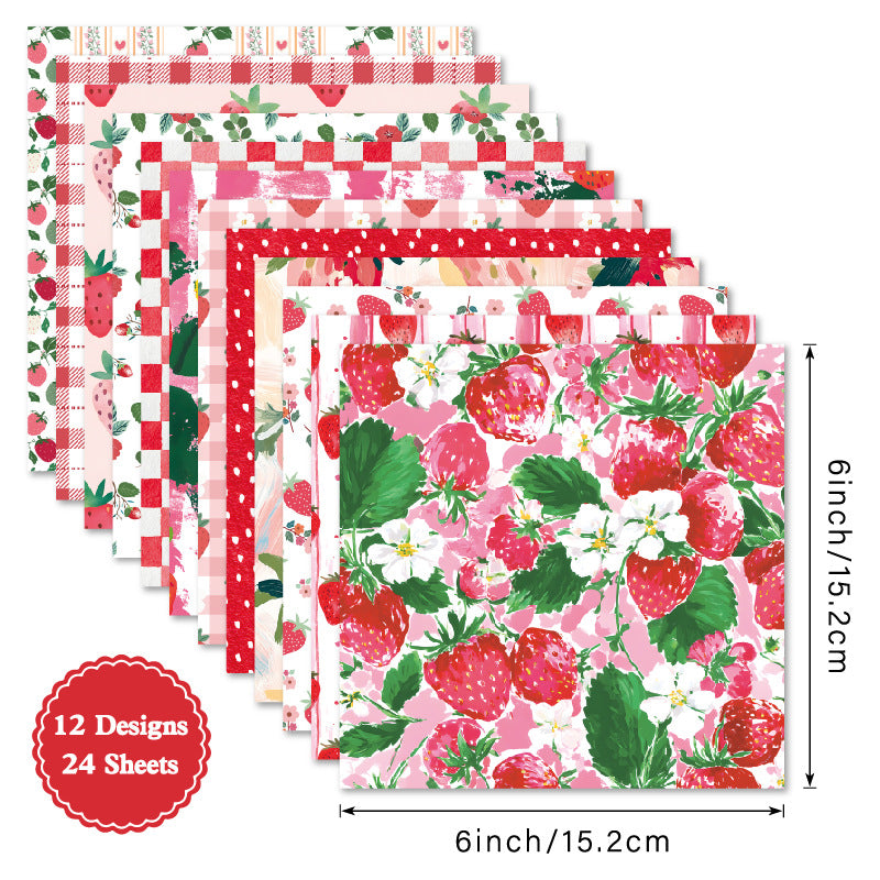 24PCS 6" Juicy Scrapbook Paper & Cardstock