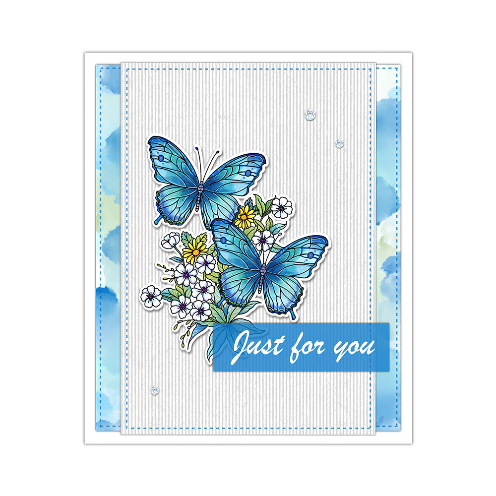 Butterfly Flowers Clear Stamps