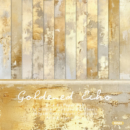 24PCS 6" Goldened Echo Scrapbook Paper & Cardstock