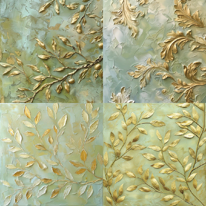 24PCS 6" Gold Leaf Scrapbook Paper & Cardstock