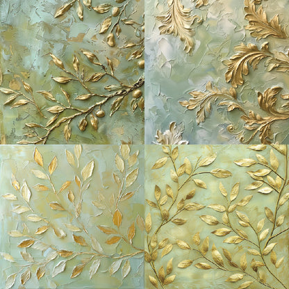 24PCS 6" Gold Leaf Scrapbook Paper & Cardstock