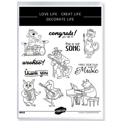 Forest Animals Music Band Dies & Stamps Set
