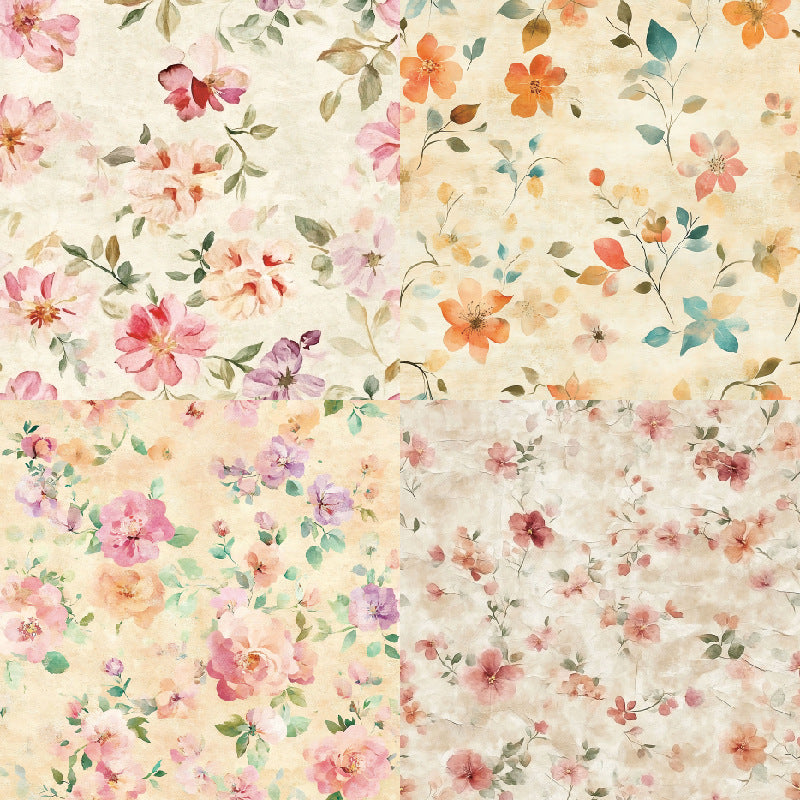 24PCS 6" Flowers Scrapbook Paper & Cardstock
