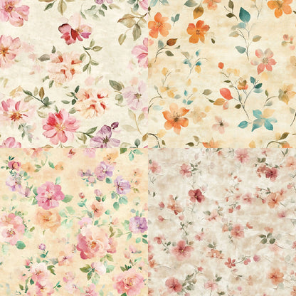 24PCS 6" Flowers Scrapbook Paper & Cardstock