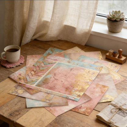 24PCS 6" Antique Gold Scrapbook Paper & Cardstock