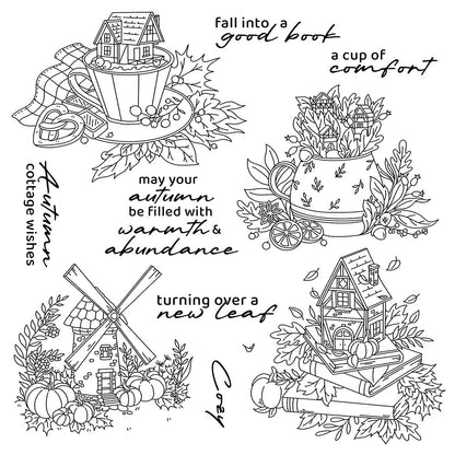 Warm Autumn Cabin Dies & Stamps Set