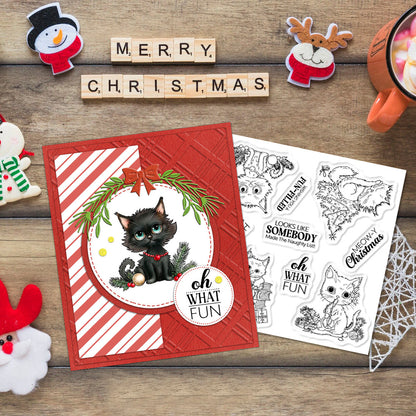 Christmas Black Cat Clear Stamps