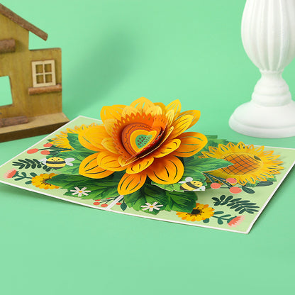 3D Sunflower Pop-Up Greeting Card