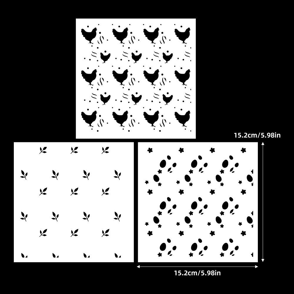 3 PCS Creative Patterns DIY Painting Hollow Stencil