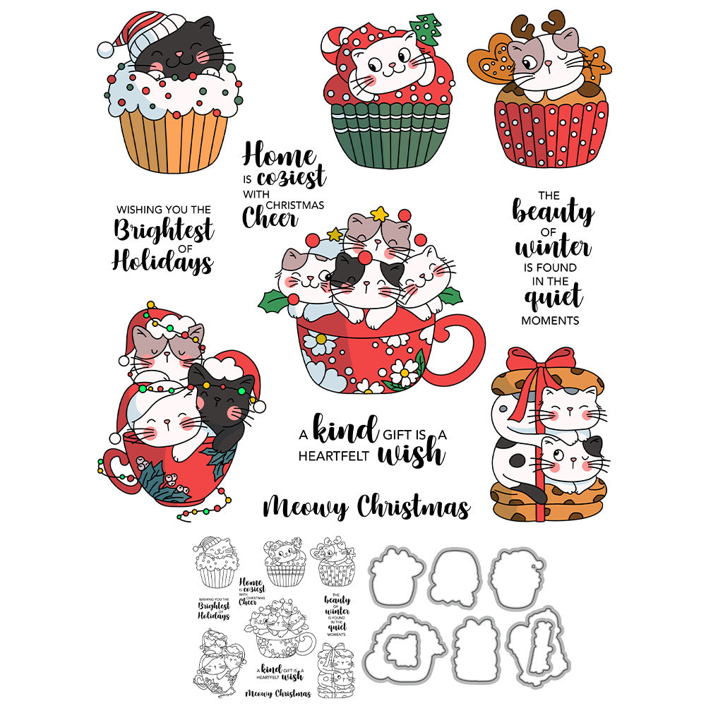 Christmas Kitten Mug Dies & Stamps Set