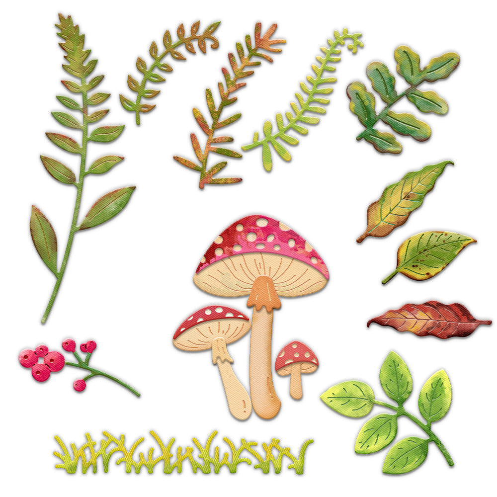 Mushrooms and Leaves Metal Cutting Dies