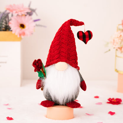 Valentine's Day Red Knit Cap Gnome Doll Ornaments