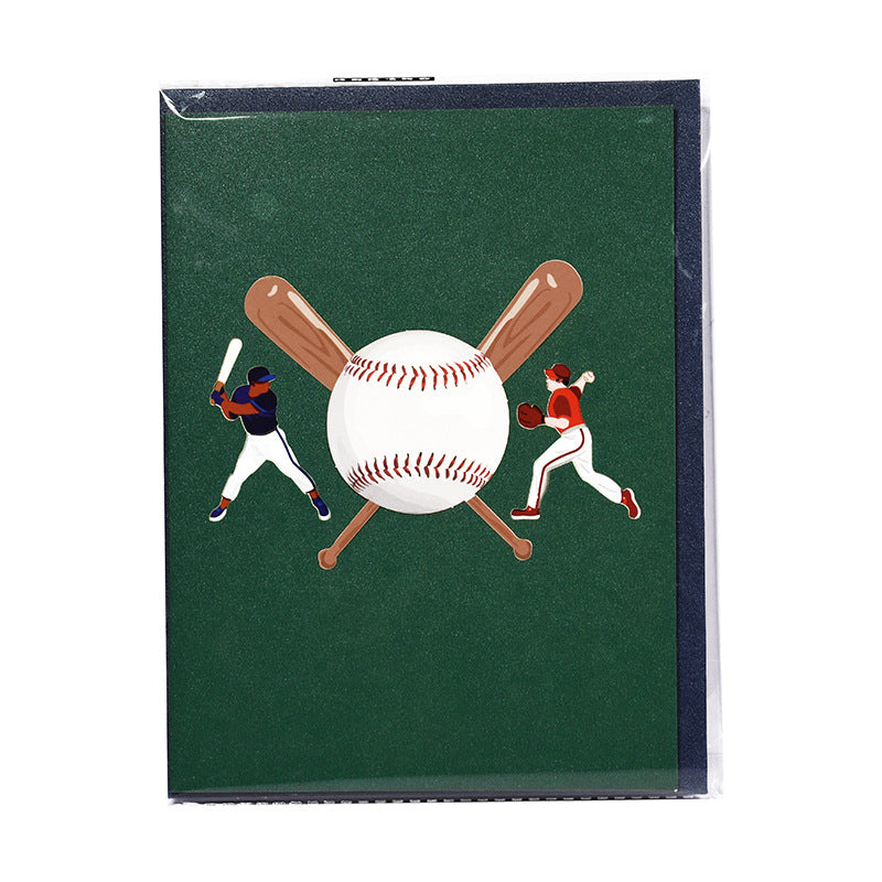 3D Creative Baseball Pop-Up Greeting Card