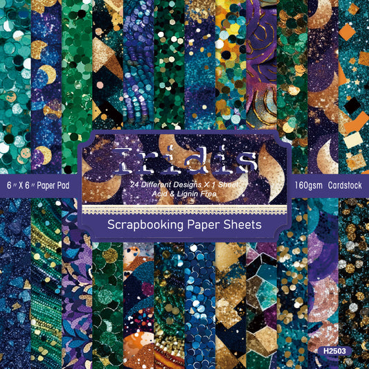 24PCS 6" Iridis Scrapbook Paper & Cardstock