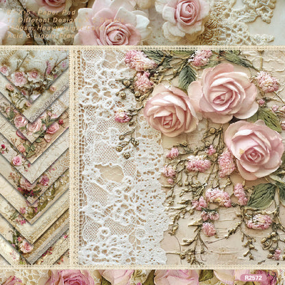 24PCS 6" Lace Flower Scrapbook Paper & Cardstock