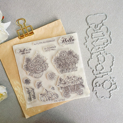 Sunflower Pumpkin Dies & Stamps Set