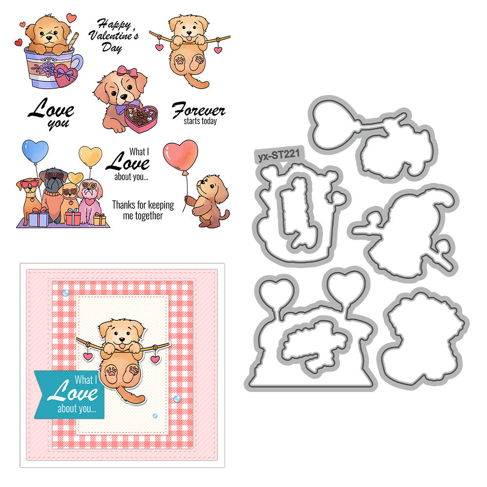 Valentine's Day Puppy Dies & Stamps Set